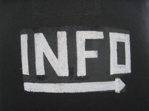 written word "info"
